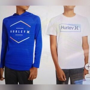 Hurley Boys’ 2 Pack Tops performance Hoodie and Tee- size L(14/16)